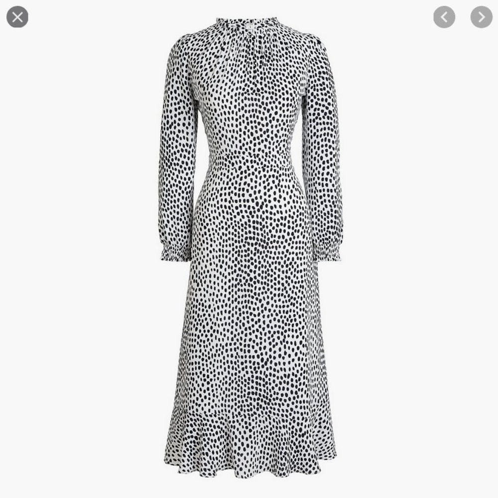 J.Crew Factory Ruffle-neck Leopard Navy